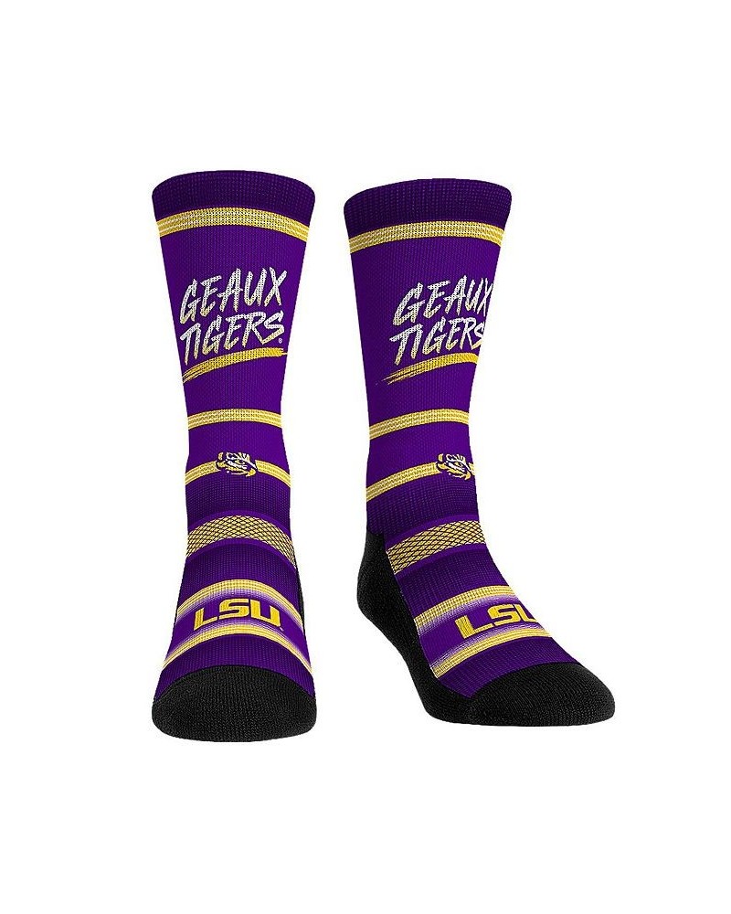 Men's and Women's Socks LSU Tigers Team Slogan Crew Socks $17.99 Socks