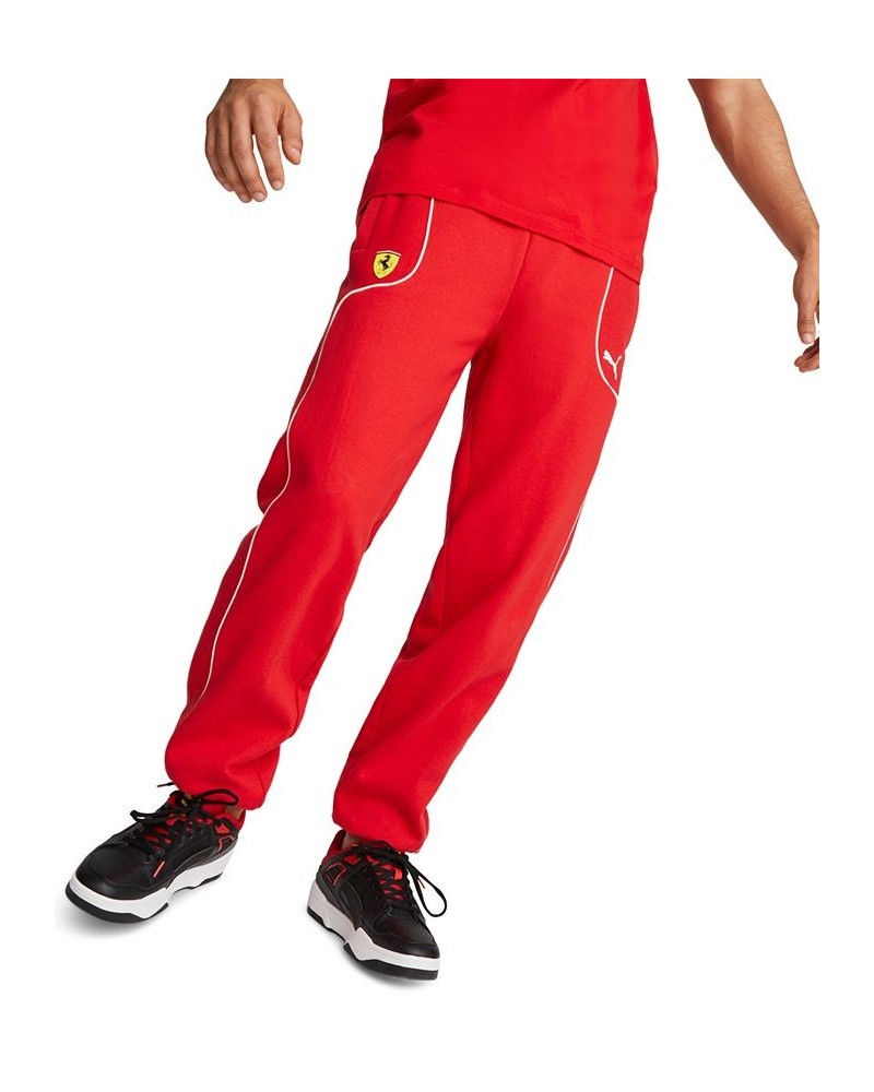 Men's Ferrari Race Contrast Piped Sweatpants Red $34.00 Pants