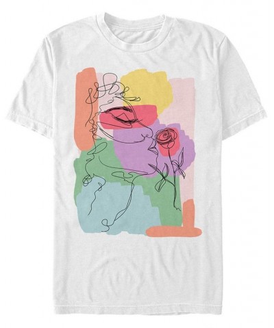 Men's Drawn Smell Roses Short Sleeve Crew T-shirt White $16.80 T-Shirts