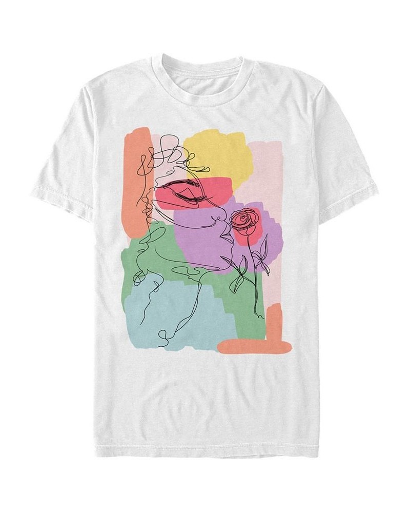 Men's Drawn Smell Roses Short Sleeve Crew T-shirt White $16.80 T-Shirts