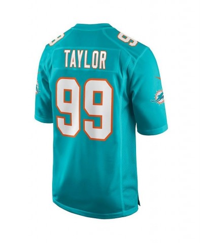 Men's Jason Taylor Aqua Miami Dolphins Game Retired Player Jersey $50.29 Jersey