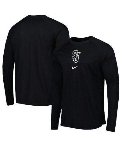 Men's Black St. John's Red Storm Spotlight Raglan Performance Long Sleeve T-shirt $36.39 T-Shirts