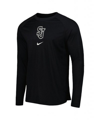 Men's Black St. John's Red Storm Spotlight Raglan Performance Long Sleeve T-shirt $36.39 T-Shirts