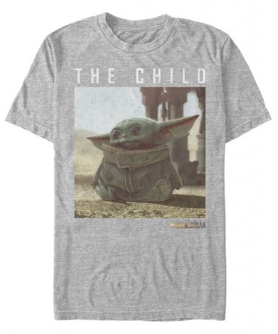 Star Wars The Mandalorian The Child Long Ears Photo Short Sleeve Men's T-shirt Gray $18.54 T-Shirts