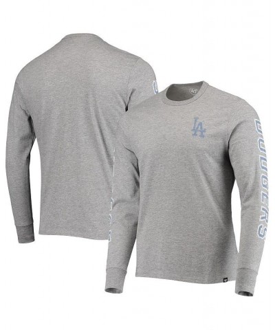 Men's '47 Heathered Gray Los Angeles Dodgers Team Long Sleeve T-shirt $32.44 T-Shirts