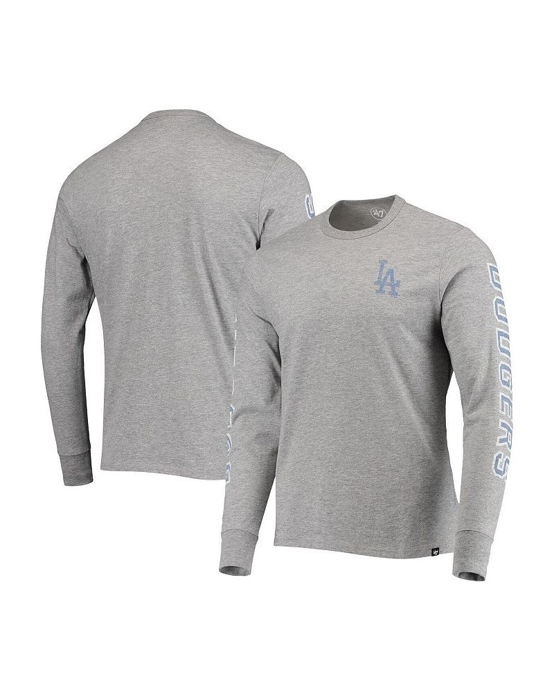 Men's '47 Heathered Gray Los Angeles Dodgers Team Long Sleeve T-shirt $32.44 T-Shirts