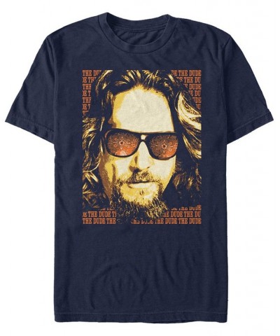 The Big Lebowski Men's The Dude Text Poster Short Sleeve T-Shirt Blue $18.54 T-Shirts