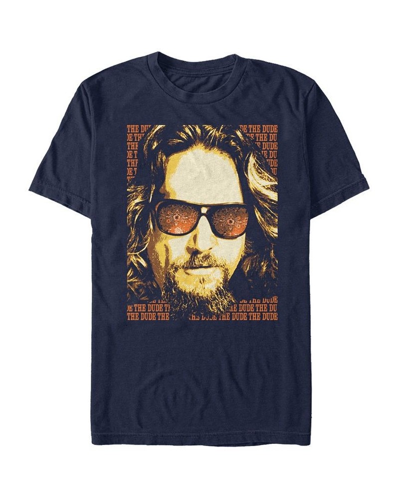 The Big Lebowski Men's The Dude Text Poster Short Sleeve T-Shirt Blue $18.54 T-Shirts