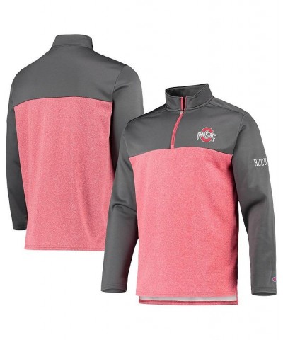 Men's Scarlet Ohio State Buckeyes Gameday Quarter-Zip Jacket $28.20 Jackets