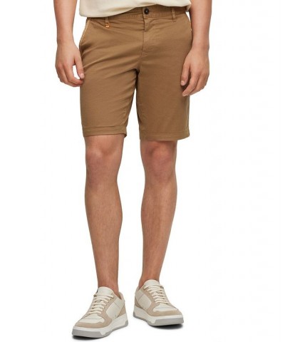 BOSS Men's Slim-Fit Printed Stretch-Cotton Twill Shorts Tan/Beige $51.06 Shorts