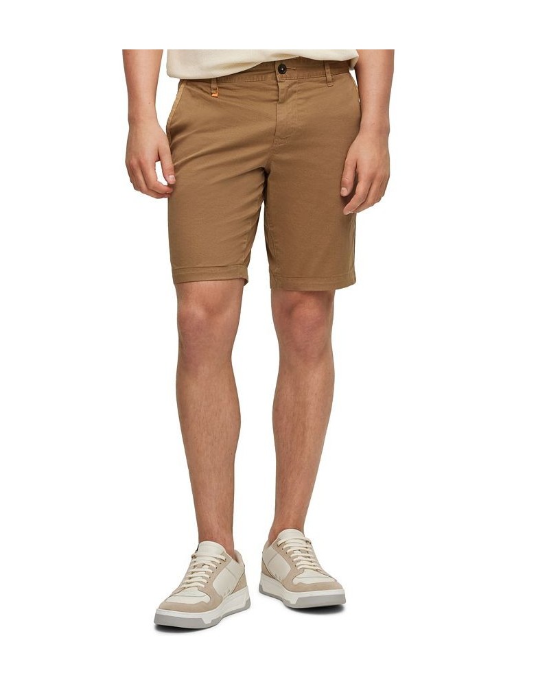 BOSS Men's Slim-Fit Printed Stretch-Cotton Twill Shorts Tan/Beige $51.06 Shorts