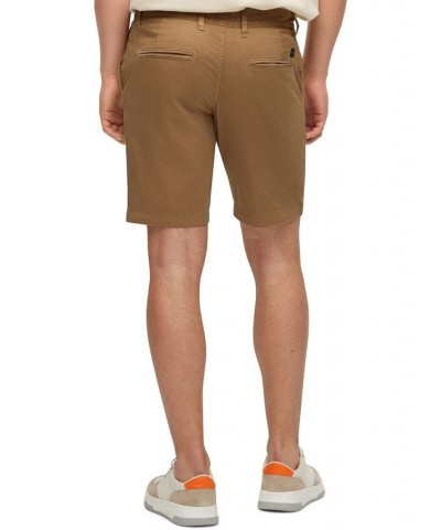 BOSS Men's Slim-Fit Printed Stretch-Cotton Twill Shorts Tan/Beige $51.06 Shorts