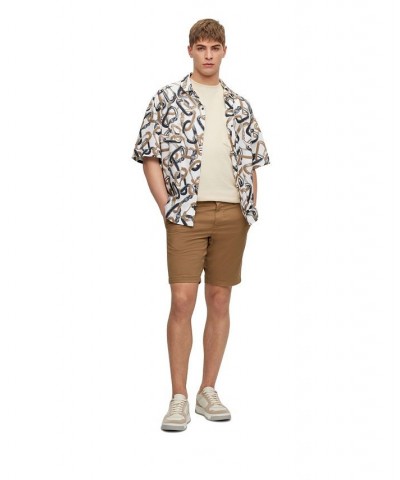 BOSS Men's Slim-Fit Printed Stretch-Cotton Twill Shorts Tan/Beige $51.06 Shorts