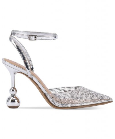 Women's Rami Two-Piece Ankle-Strap Pumps White $40.52 Shoes