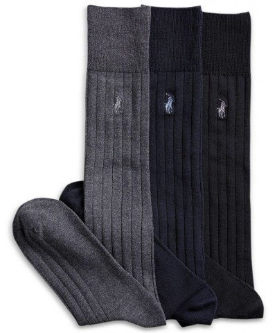 3 Pack Over the Calf Dress Men's Socks Black $15.96 Socks