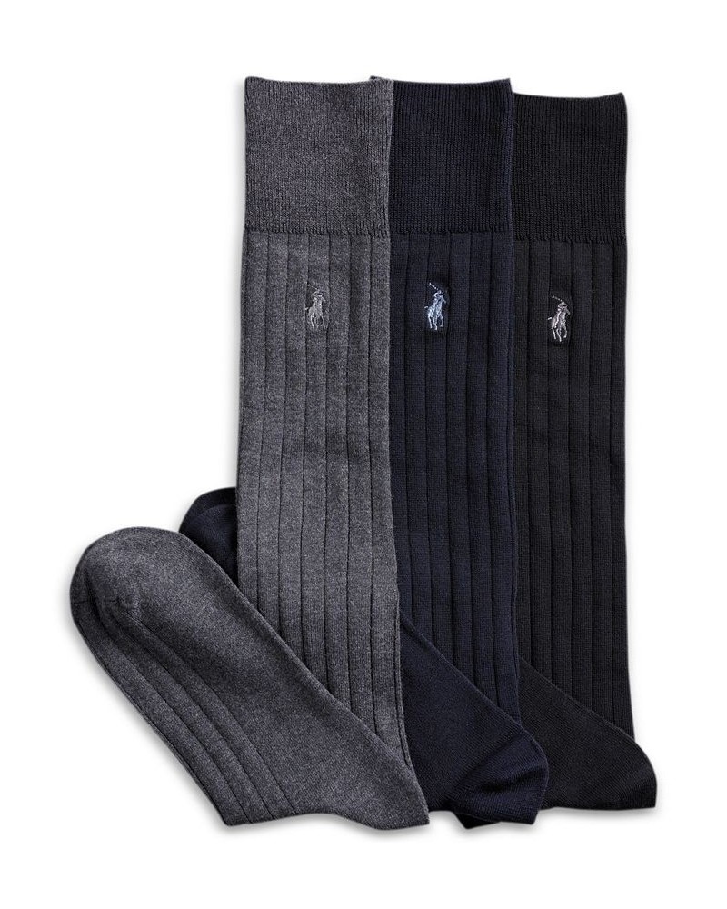 3 Pack Over the Calf Dress Men's Socks Black $15.96 Socks