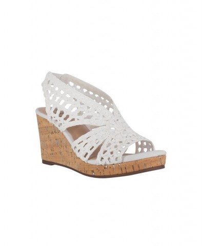 Women's Torban Platform Wedge Sandals White $46.55 Shoes