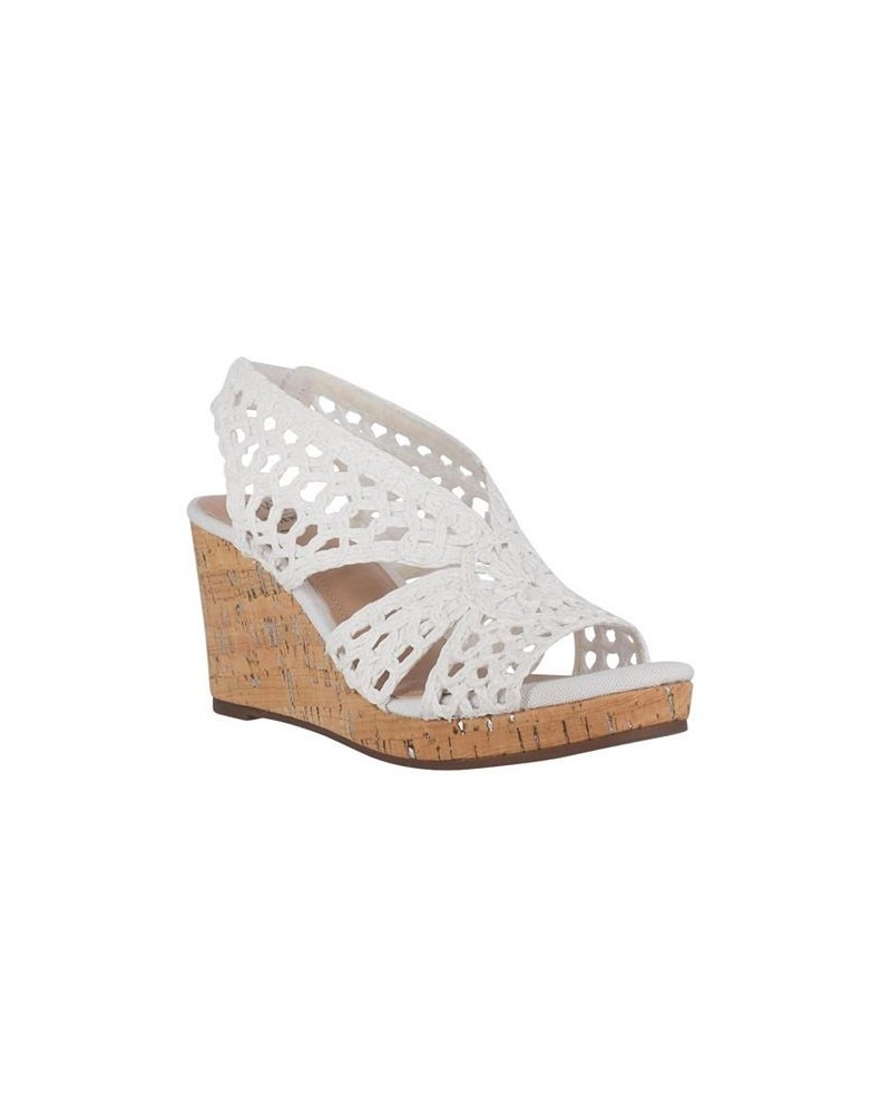 Women's Torban Platform Wedge Sandals White $46.55 Shoes