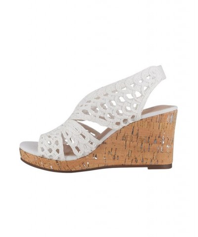 Women's Torban Platform Wedge Sandals White $46.55 Shoes