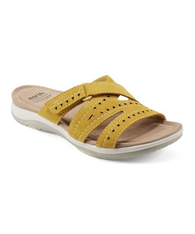 Women's Suella Strappy Casual Slip-on Flat Sandals Yellow $39.50 Shoes