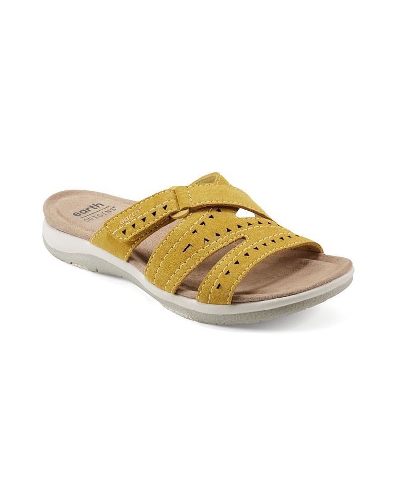 Women's Suella Strappy Casual Slip-on Flat Sandals Yellow $39.50 Shoes