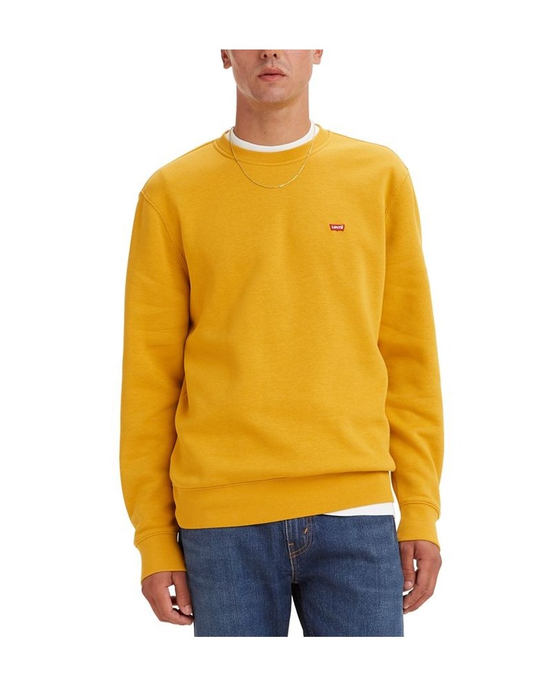 Men's Core Crew Regular Fit Long Sleeve Sweatshirt Orange $31.89 Sweatshirt