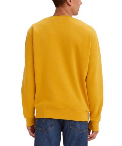 Men's Core Crew Regular Fit Long Sleeve Sweatshirt Orange $31.89 Sweatshirt