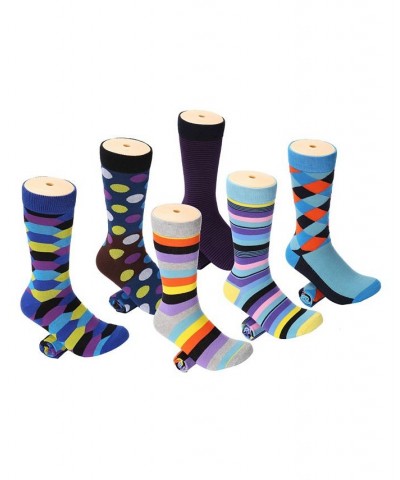 Men's Snazzy Collection Dress Socks Pack of 6 Plum $13.60 Socks