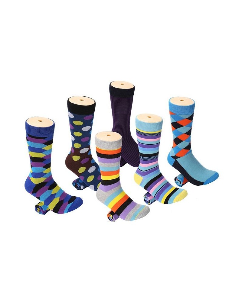 Men's Snazzy Collection Dress Socks Pack of 6 Plum $13.60 Socks