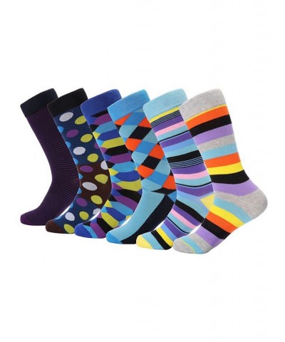 Men's Snazzy Collection Dress Socks Pack of 6 Plum $13.60 Socks