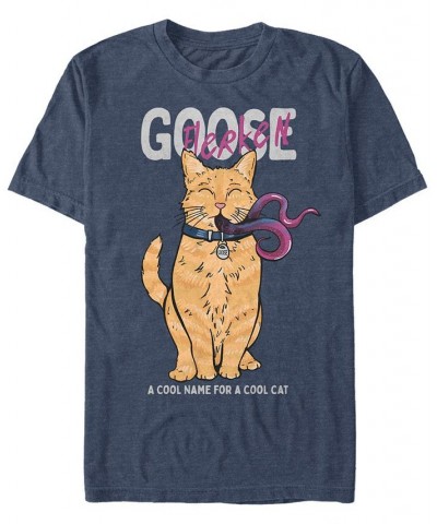 Marvel Men's Captain Marvel Goose Flerken Cool Cat Name, Short Sleeve T-shirt Blue $17.50 T-Shirts