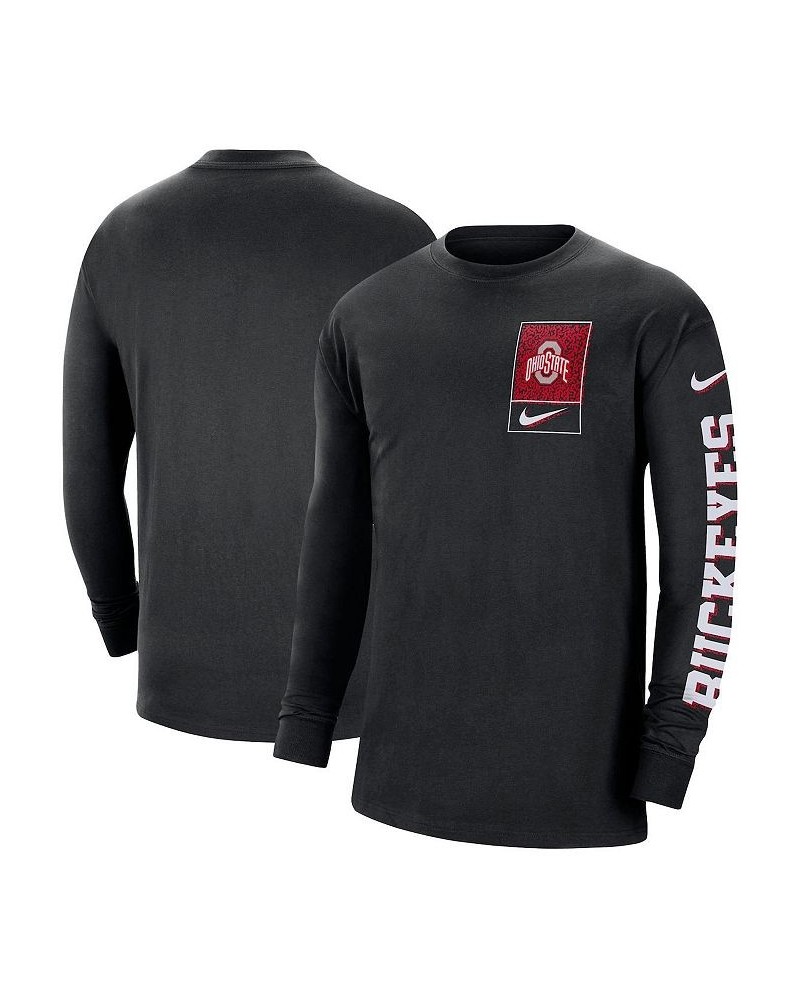 Men's Black Ohio State Buckeyes Seasonal Max90 2-Hit Long Sleeve T-shirt $28.49 T-Shirts