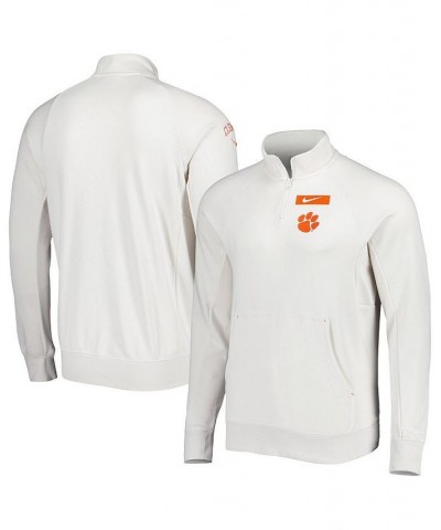 Men's Cream Clemson Tigers Raglan Quarter-Zip Jacket $41.59 Jackets