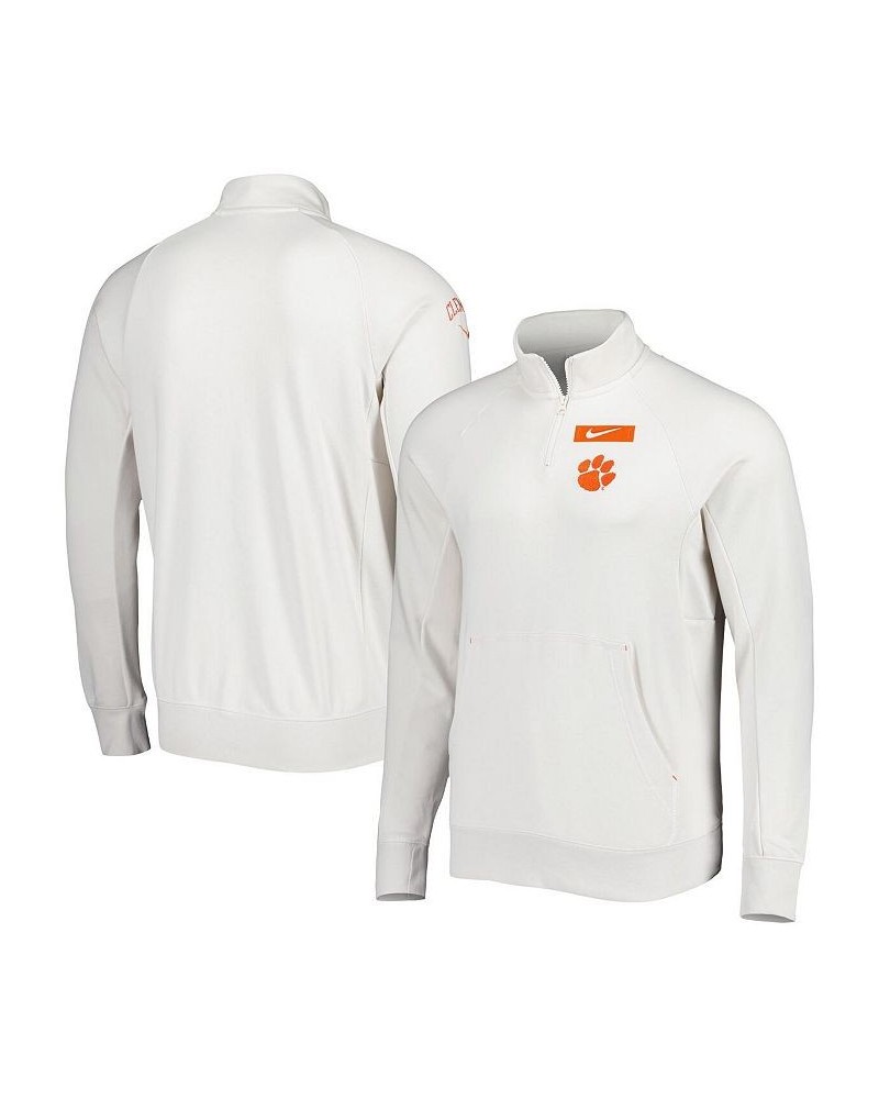 Men's Cream Clemson Tigers Raglan Quarter-Zip Jacket $41.59 Jackets