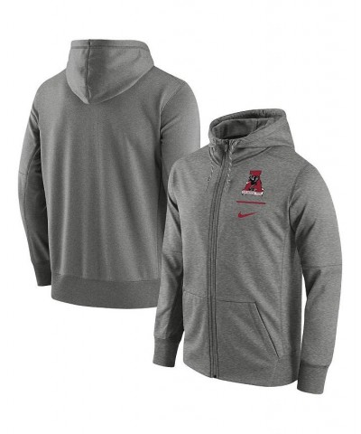 Men's Heathered Gray Alabama Crimson Tide Throwback Primary Logo Stack Performance Full-Zip Hoodie $49.49 Sweatshirt