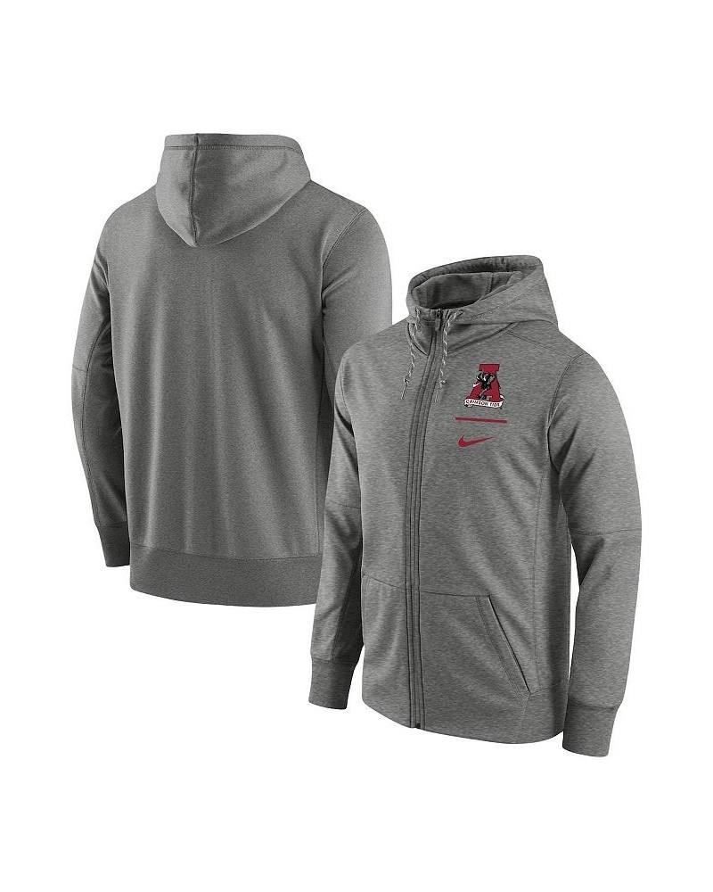 Men's Heathered Gray Alabama Crimson Tide Throwback Primary Logo Stack Performance Full-Zip Hoodie $49.49 Sweatshirt