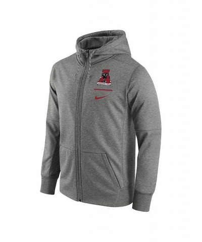 Men's Heathered Gray Alabama Crimson Tide Throwback Primary Logo Stack Performance Full-Zip Hoodie $49.49 Sweatshirt