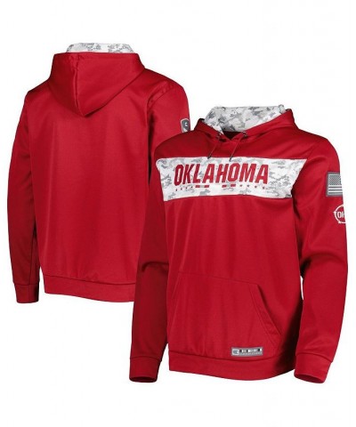 Men's Crimson Oklahoma Sooners OHT Military-Inspired Appreciation Team Color Pullover Hoodie $37.09 Sweatshirt