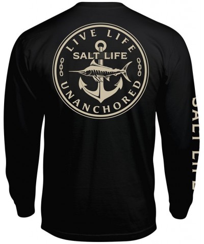 Salt Live Men's Live Life Unanchored Long-Sleeve T-Shirt Black $21.24 T-Shirts