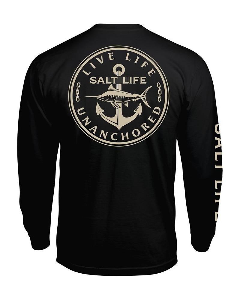 Salt Live Men's Live Life Unanchored Long-Sleeve T-Shirt Black $21.24 T-Shirts