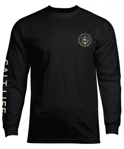 Salt Live Men's Live Life Unanchored Long-Sleeve T-Shirt Black $21.24 T-Shirts