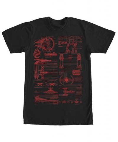 Men's Super Schematics Short Sleeve Crew T-shirt Black $18.89 T-Shirts