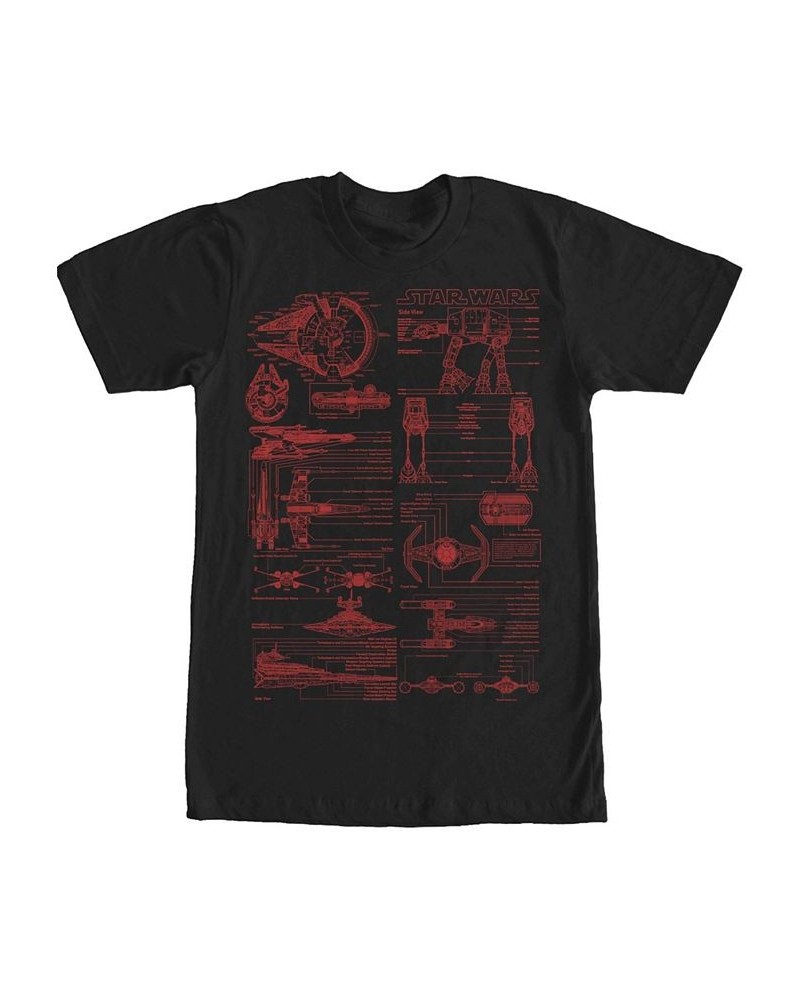 Men's Super Schematics Short Sleeve Crew T-shirt Black $18.89 T-Shirts