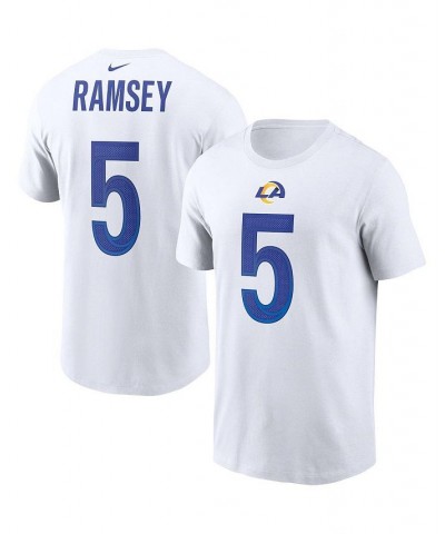 Men's Jalen Ramsey White Los Angeles Rams Player Name Number T-shirt $26.09 T-Shirts