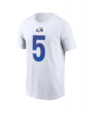 Men's Jalen Ramsey White Los Angeles Rams Player Name Number T-shirt $26.09 T-Shirts