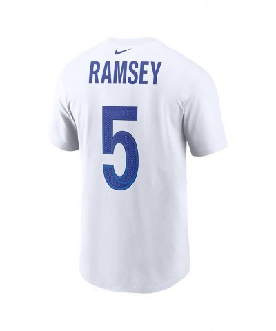 Men's Jalen Ramsey White Los Angeles Rams Player Name Number T-shirt $26.09 T-Shirts