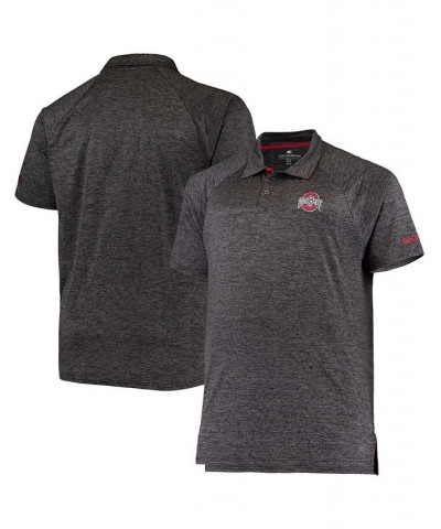 Men's Heathered Black Ohio State Buckeyes Big Tall Down Swing Polo $23.96 Polo Shirts