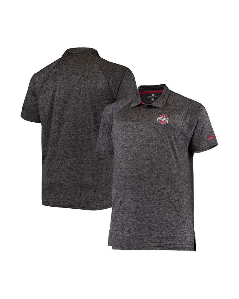 Men's Heathered Black Ohio State Buckeyes Big Tall Down Swing Polo $23.96 Polo Shirts