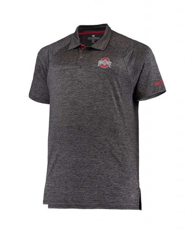 Men's Heathered Black Ohio State Buckeyes Big Tall Down Swing Polo $23.96 Polo Shirts