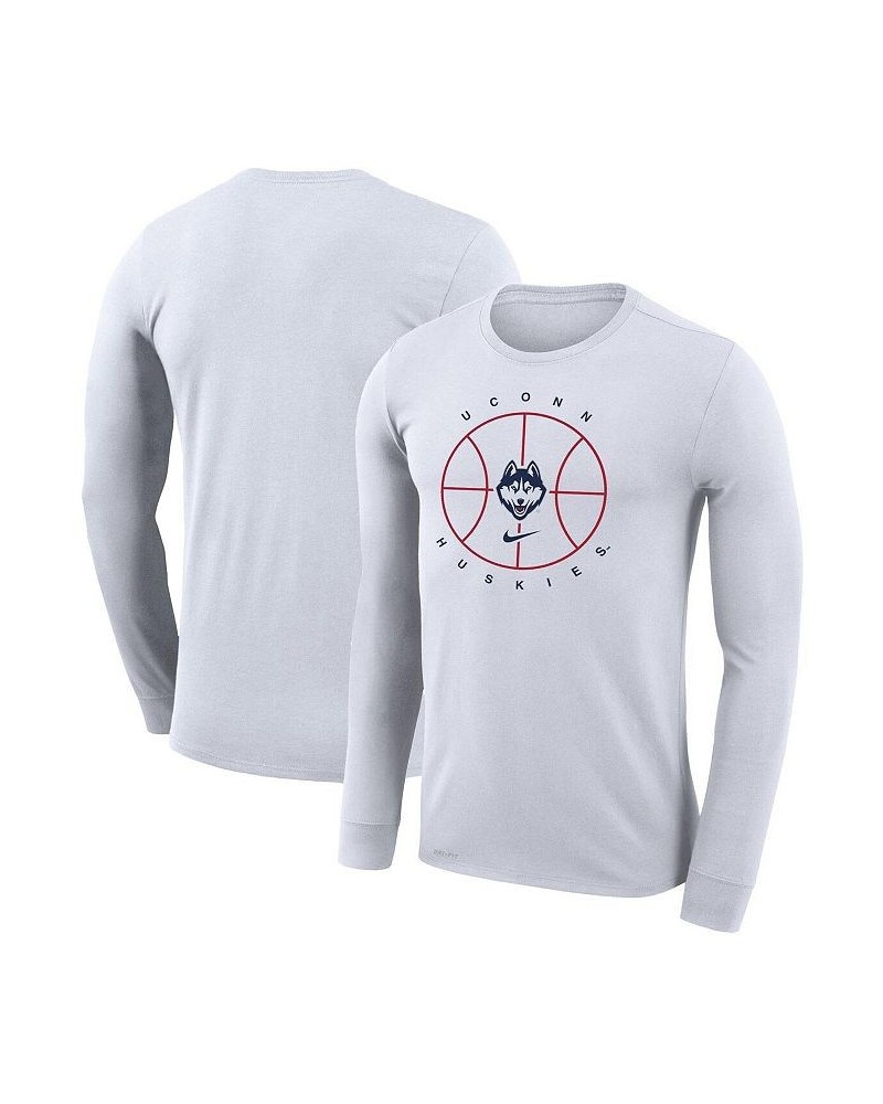 Men's White UConn Huskies Basketball Icon Legend Performance Long Sleeve T-shirt $30.24 T-Shirts